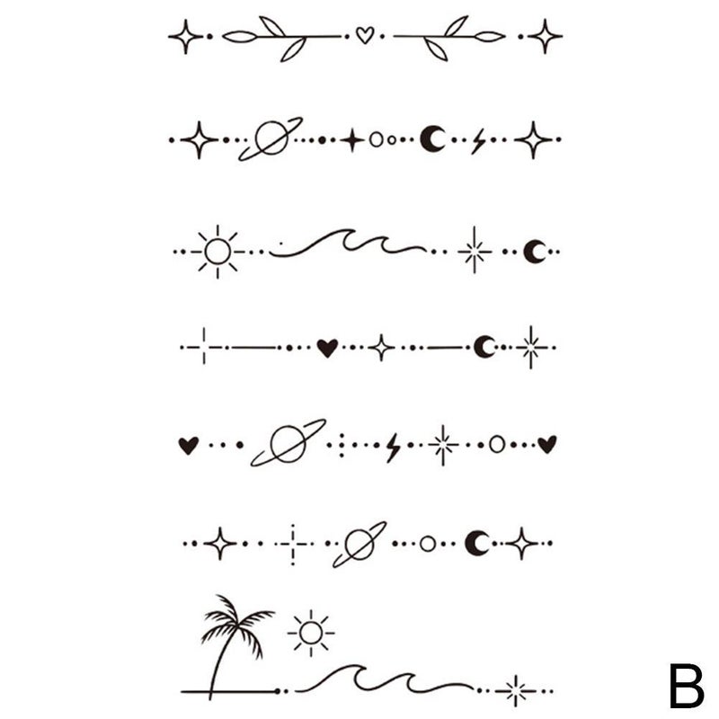 Minimalist Waterproof Temporary Tattoo Stickers, Semi-Permanent, Long-Lasting, Waterproof, Rub-Resistant, Realistic Tattoo Colors, Won't Fade. 1pc